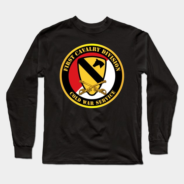 1st Cavalry Div - Red White - Cold War Service Long Sleeve T-Shirt by twix123844